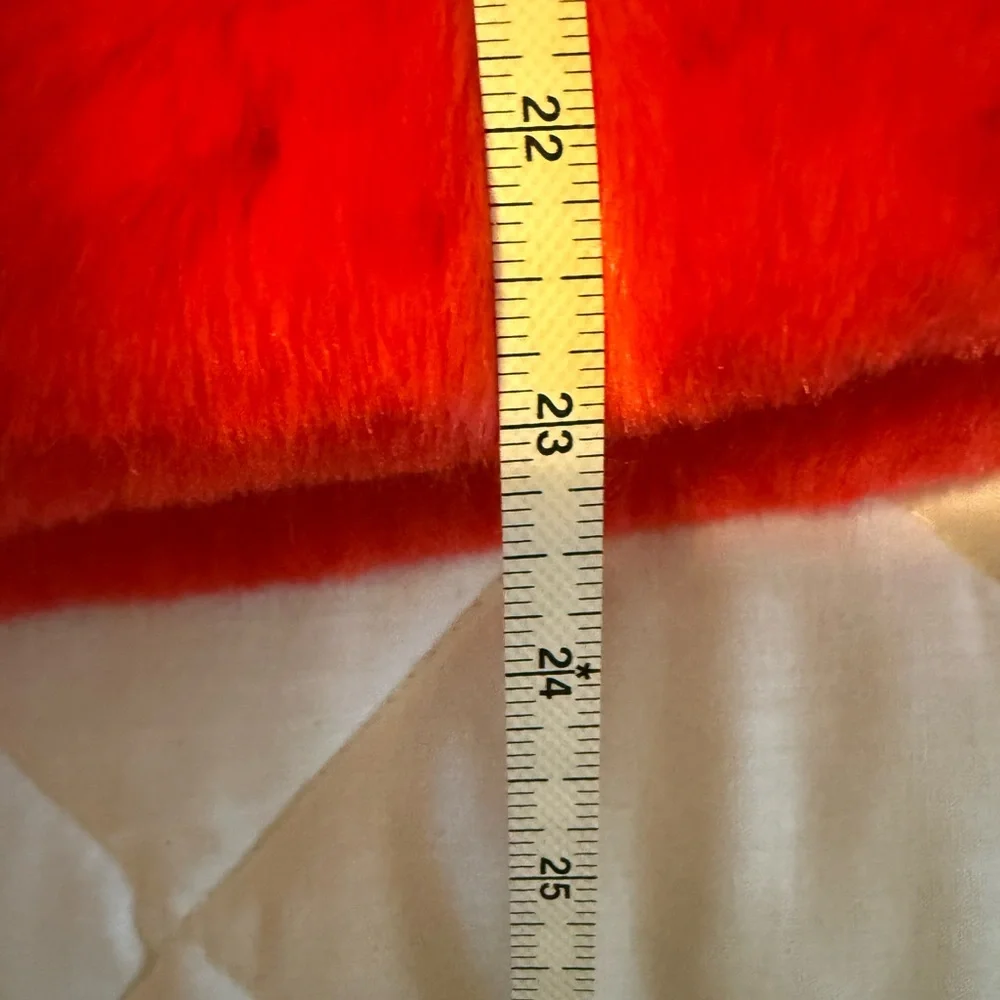 [SCRIPTED] Tiered Faux Fur Jacket in Brilliant Poppy - Picture 12 of 12